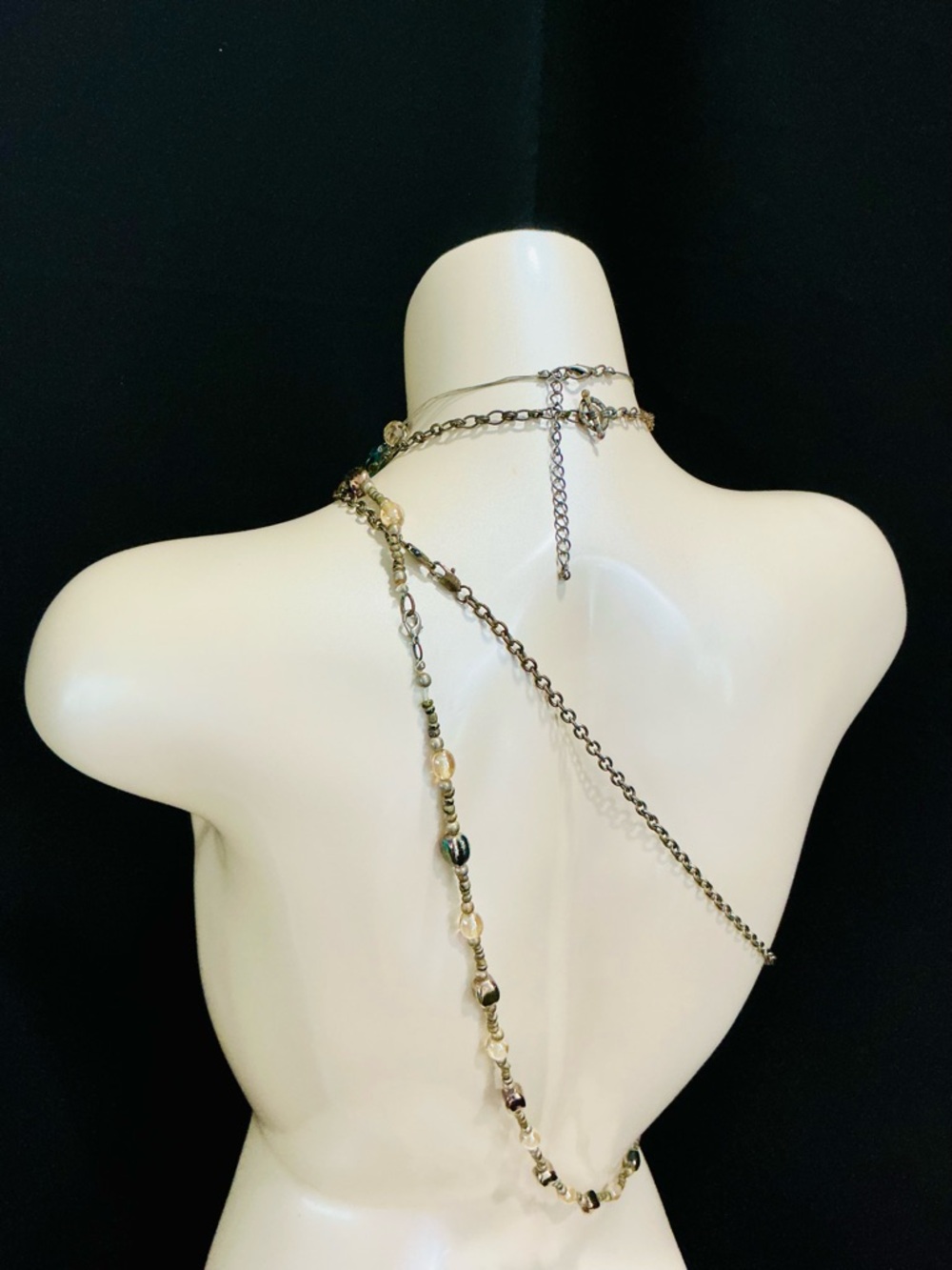 Multi-Strand Beaded Glass Wood Statement Necklace’s Multi Colored Southwestern - Picture 11 of 16